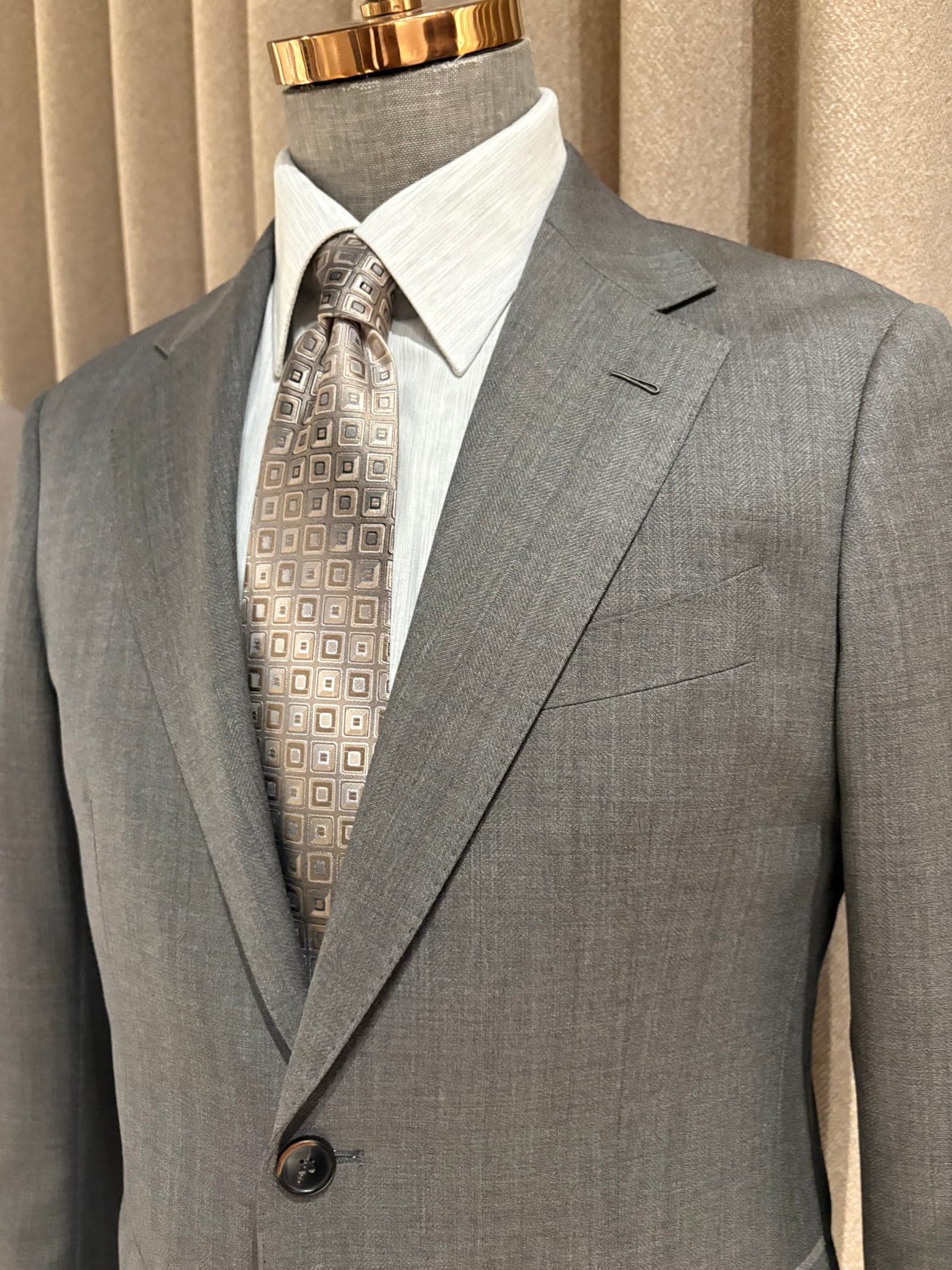 Construction components visible on the garment
